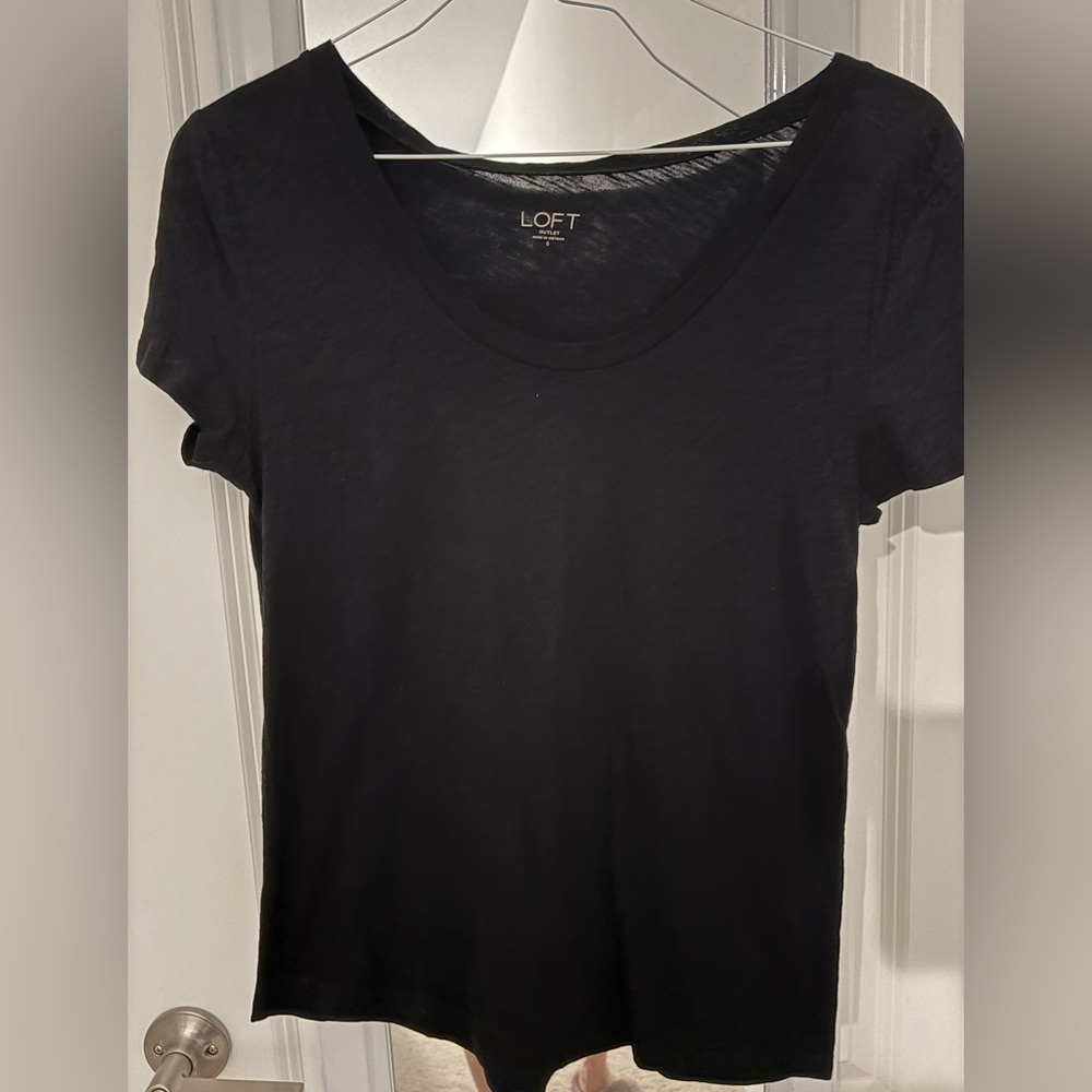LOFT Outlet Black Short Sleeve Tee, Sz Small Unused